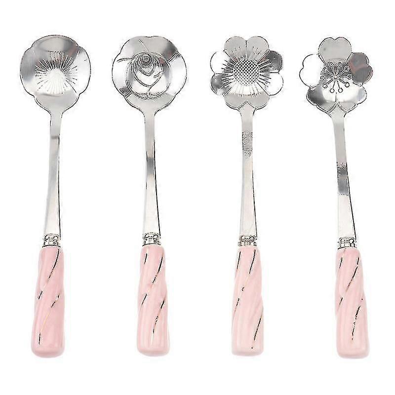 4pcs Kitchen Tableware, Flower Coffee Spoons