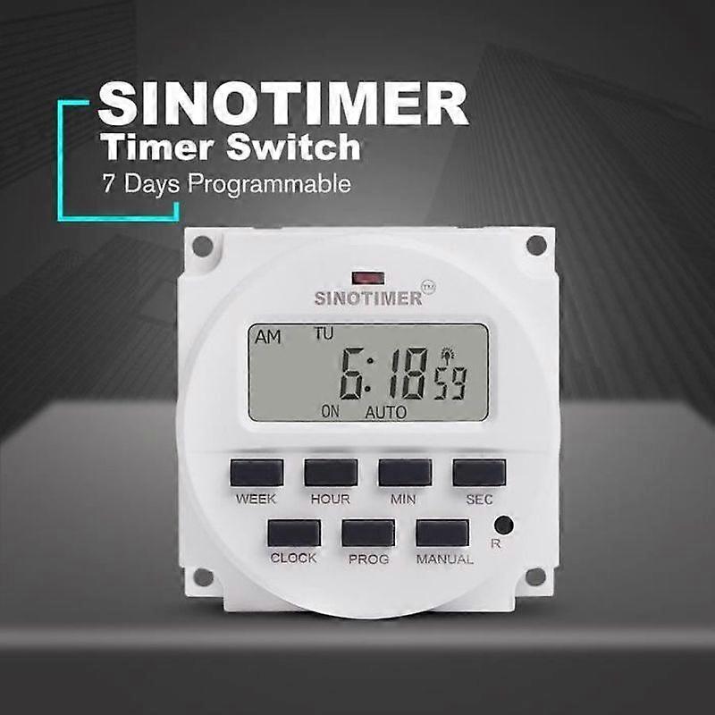 220V SINOTIMER Timer Weekly 7 Days Programmable Digital Control Switch 8 ON SettingOFF