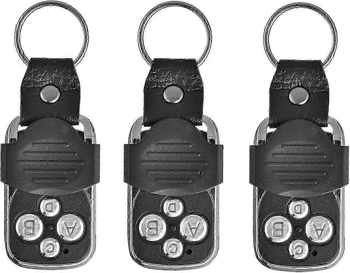 Universal Remote Control 270-433.92MHz, 4 Button Self-Programming Garage Door Opener, Clone & Duplicate for Multiple Gates, 3 Pack