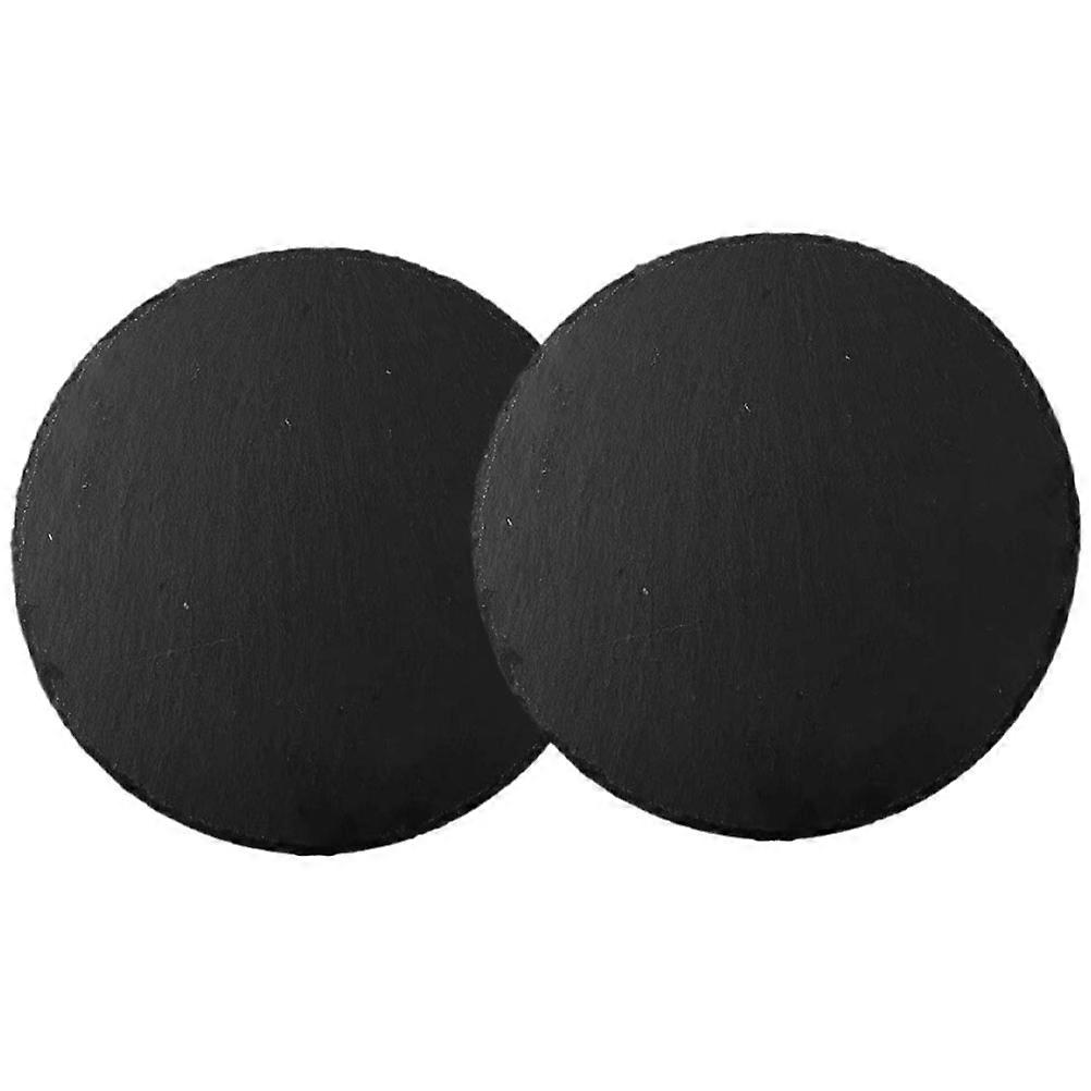 Natural Round Steak Plate for Multi-Function Serving Tray 2Pcs
