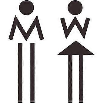 Homme & Femme Salle de Bain Porte Autocollant Toilette Signe Fond Décoration De La Maison Fond D’écran Amovible Individualité Autocollants Muraux - -