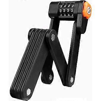 Lucchetto per bici pieghevole con staffa, lucchetto a combinazione per bici a 4 posizioni in acciaio temprato - 8 giunti, lunghezza 85 cm, lucchetto per bici pieghevole per bici da corsa