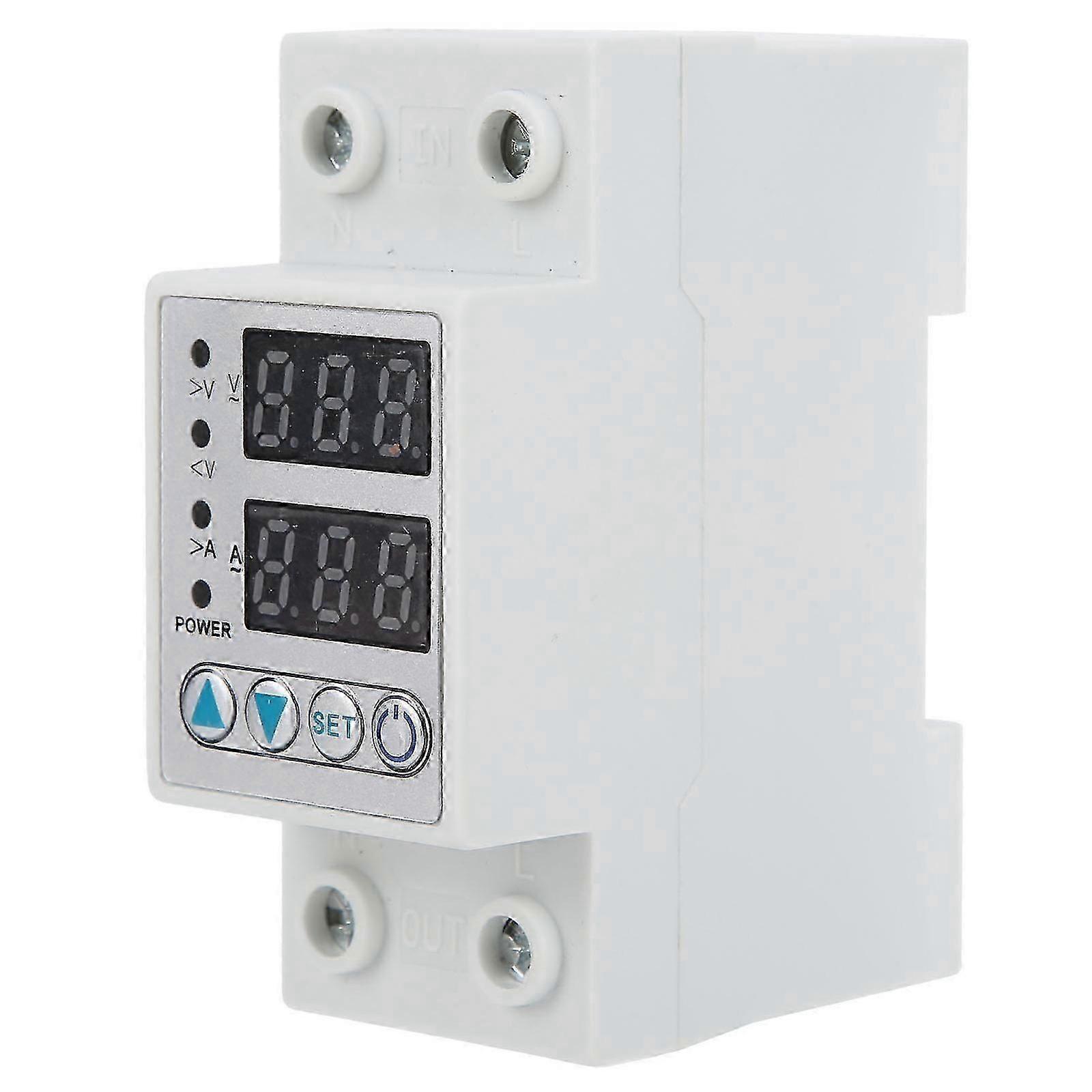 Overvoltage Undervoltage Protector LED Adjustable Self Reset Current Protector AC 220V 26-27