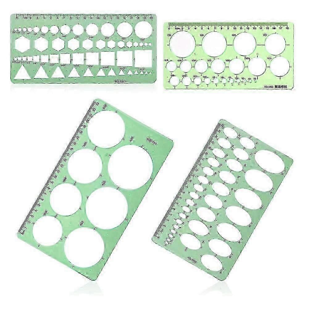 4pcs Circle Template, Geometric Drawing Drafting Tool for Precise Shapes