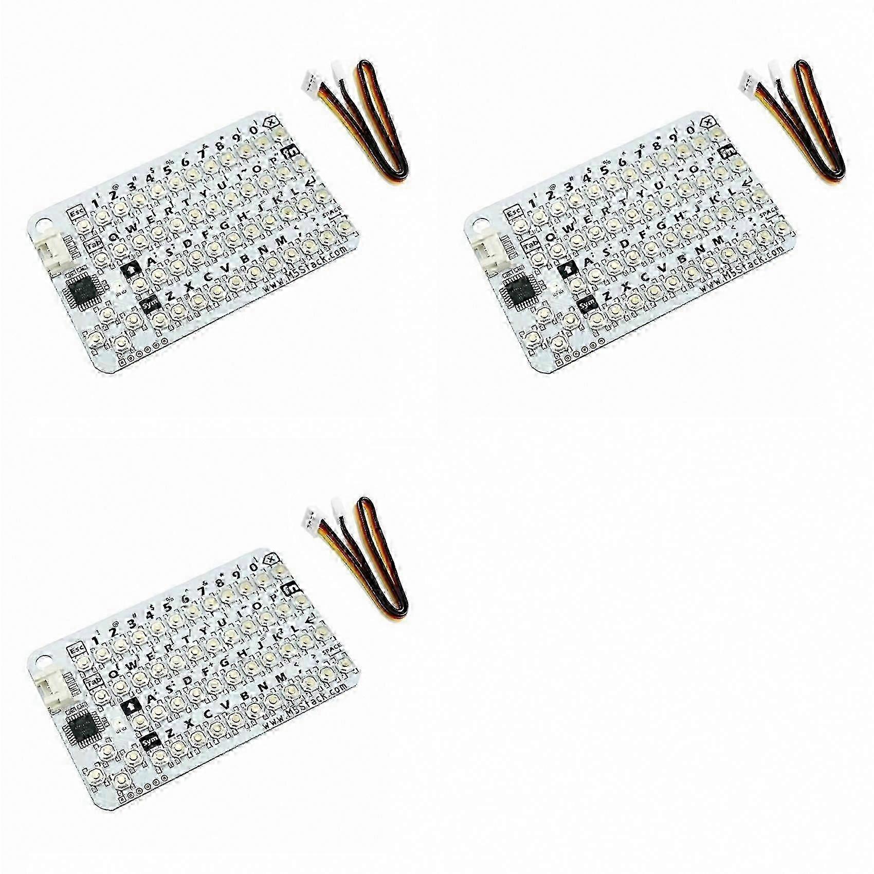 3-Pack Mini QWERTY Keypad, 50-Key ATmega8A Module, I2C Interface, RGB Indicator, Programmatic Circuit Board for STEM Projects