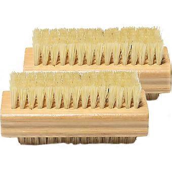 2 Pcs Pedicure Tools Wooden Nail Scrub Brush Multitools Bamboo Nail Brush Nail Cleaning Tool