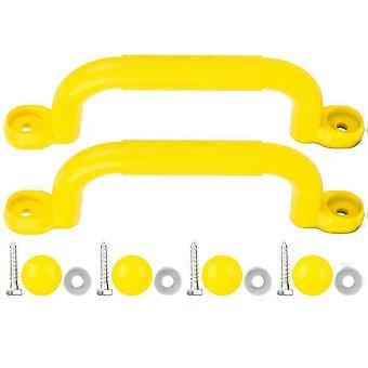 Een paar plastic kinderen kinderen speeltuin veiligheid antislip handvat schommel speelgoed accessoires (geel)