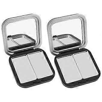 Set of 2 Empty Eyeshadow Palettes with Grid, Refillable Custom Travel Case