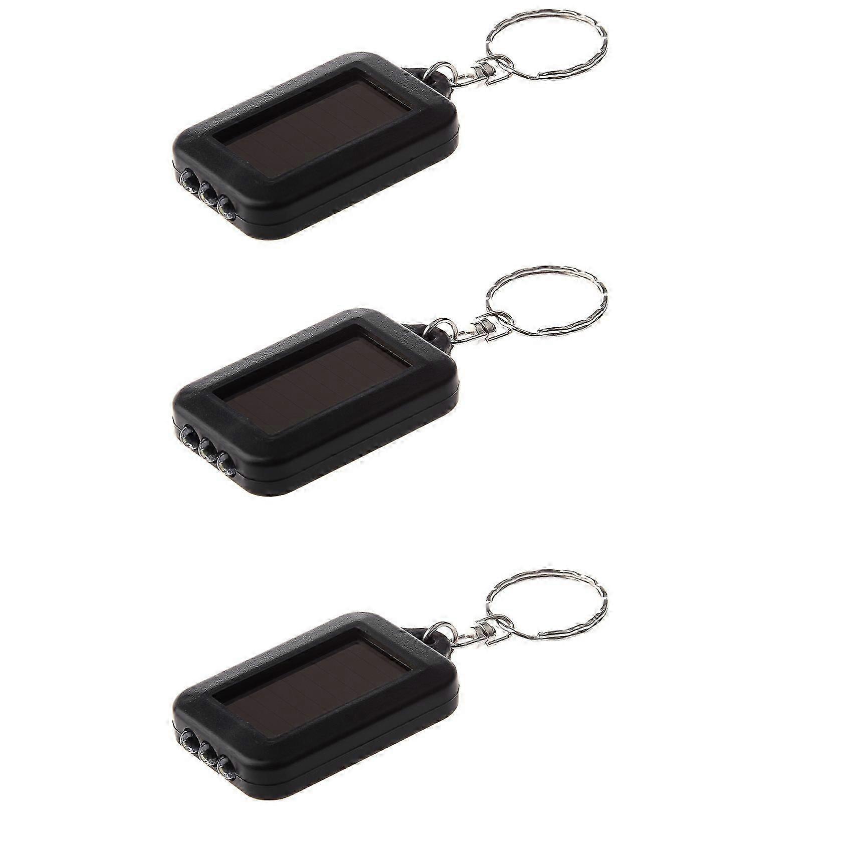 3X Solar-Powered LED Flashlight / Keychain