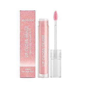 Zephoco Pink Moisturizing Fine Sparkling Lip Gloss Hydraterende fijne lipgloss Hydraterende glinsterende poederlipgloss met spiegeleffect