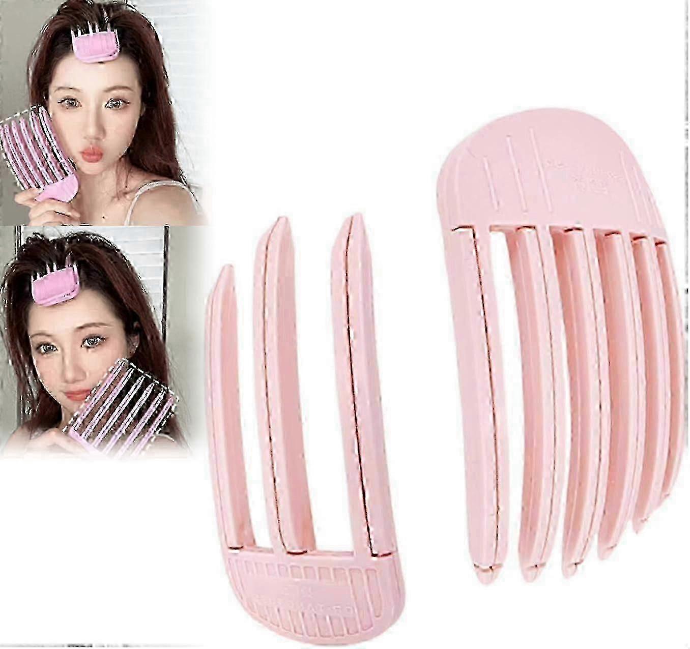 Volumizing combs set for fluffy bangs, wide-tooth design for root lifting
