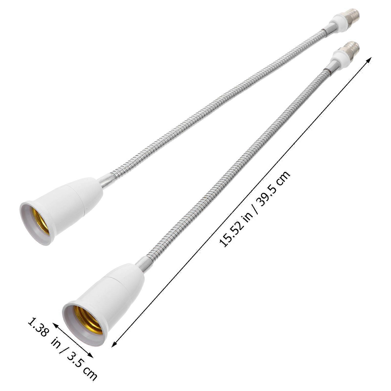 E14 to E27 Extension Socket Bendable Lamp Holder Extender 2Pcs