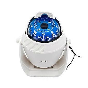 Boussole illuminée de haute précision de réglage de déclinaison magnétique Plectre Compas marin étanche avec lumières LED Blanc
