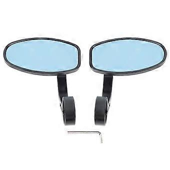 Motorfiets Zijspiegel Aluminiumlegering Blauw Glas Breed Duidelijk Beeld Universeel voor Scooter Elektrische Fiets ATV Sneeuwscooter