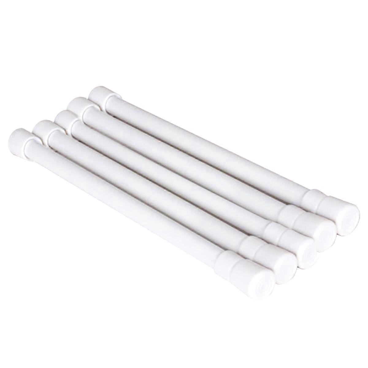 Barre de rideau de douche blanche pour salle de bain, lot de 5 barres à tension réglable
