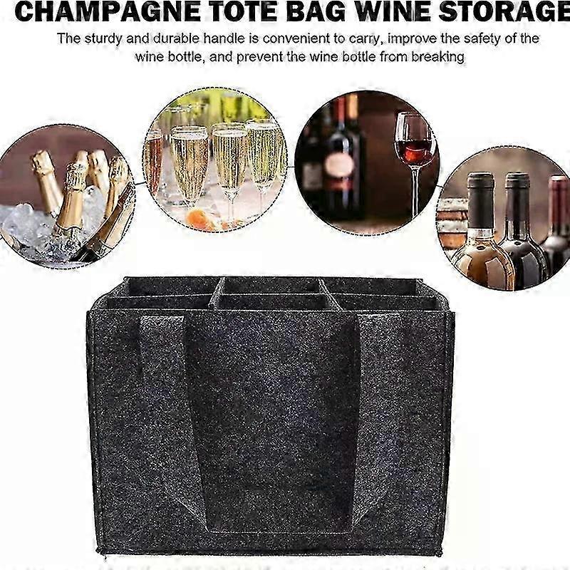 Washable Grey Wine Bottle Storage Bag