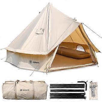 Waterproof bell tent for glamping, suitable for outdoor camping and family use.