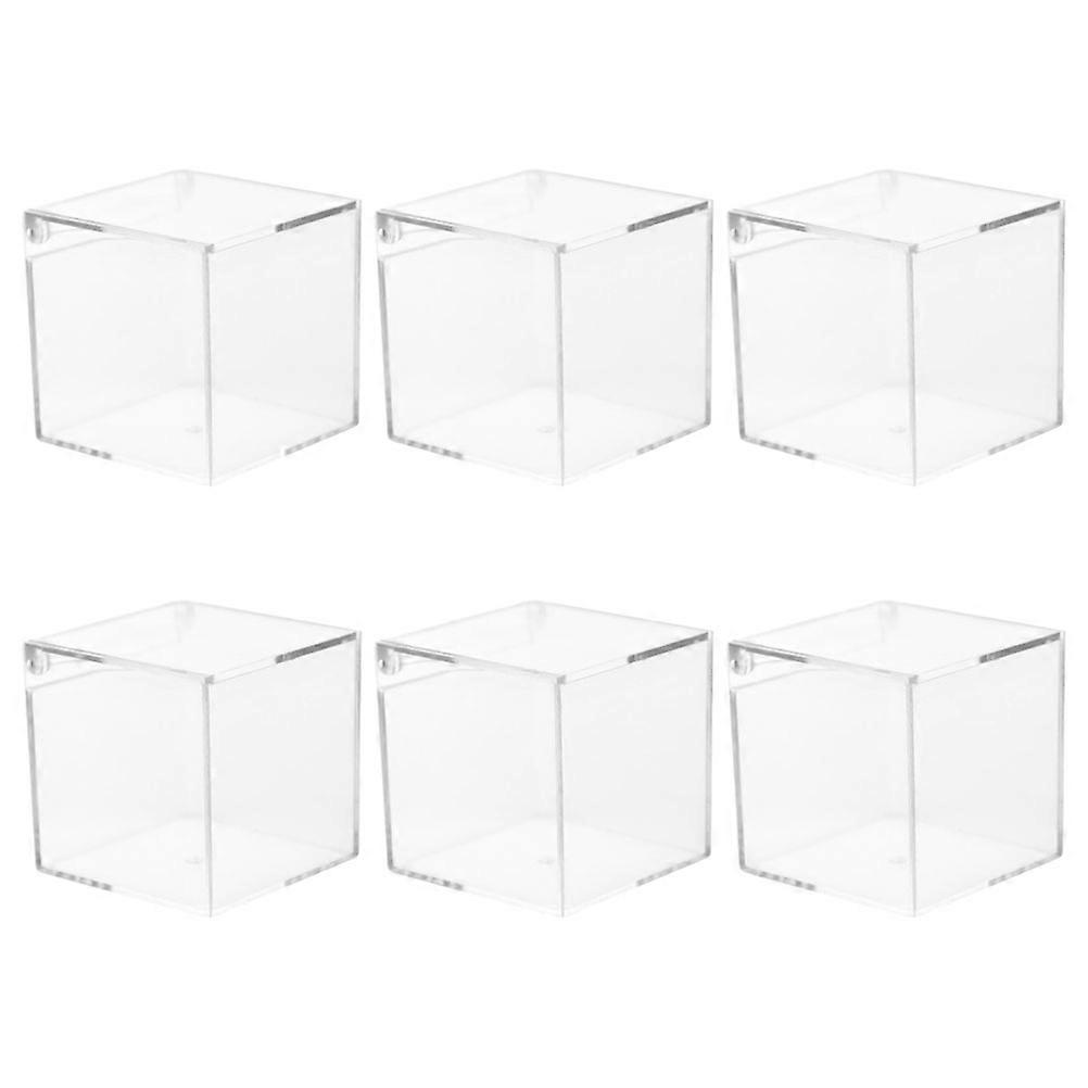 Candy Boxes Transparent Square Acrylic Gift Containers for Storage 6Pcs