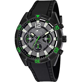 Lotus Khrono Quartz analoge man horloge met L10114/3 rubber armband