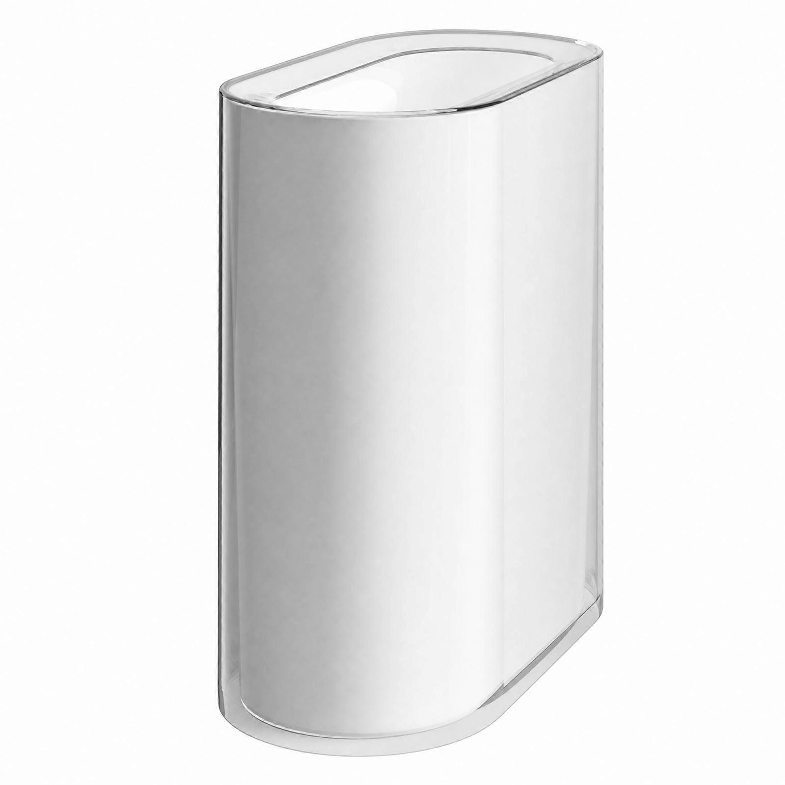 Space-Saving Oval Open-Top Trash Bin Glossy Surface, PET Trash Can with Two