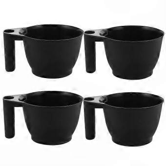 Hair Dye Mixing Bowls, Black Plastic with Ergonomic Handle for Professional Salon Color Mixing and Hair Treatments