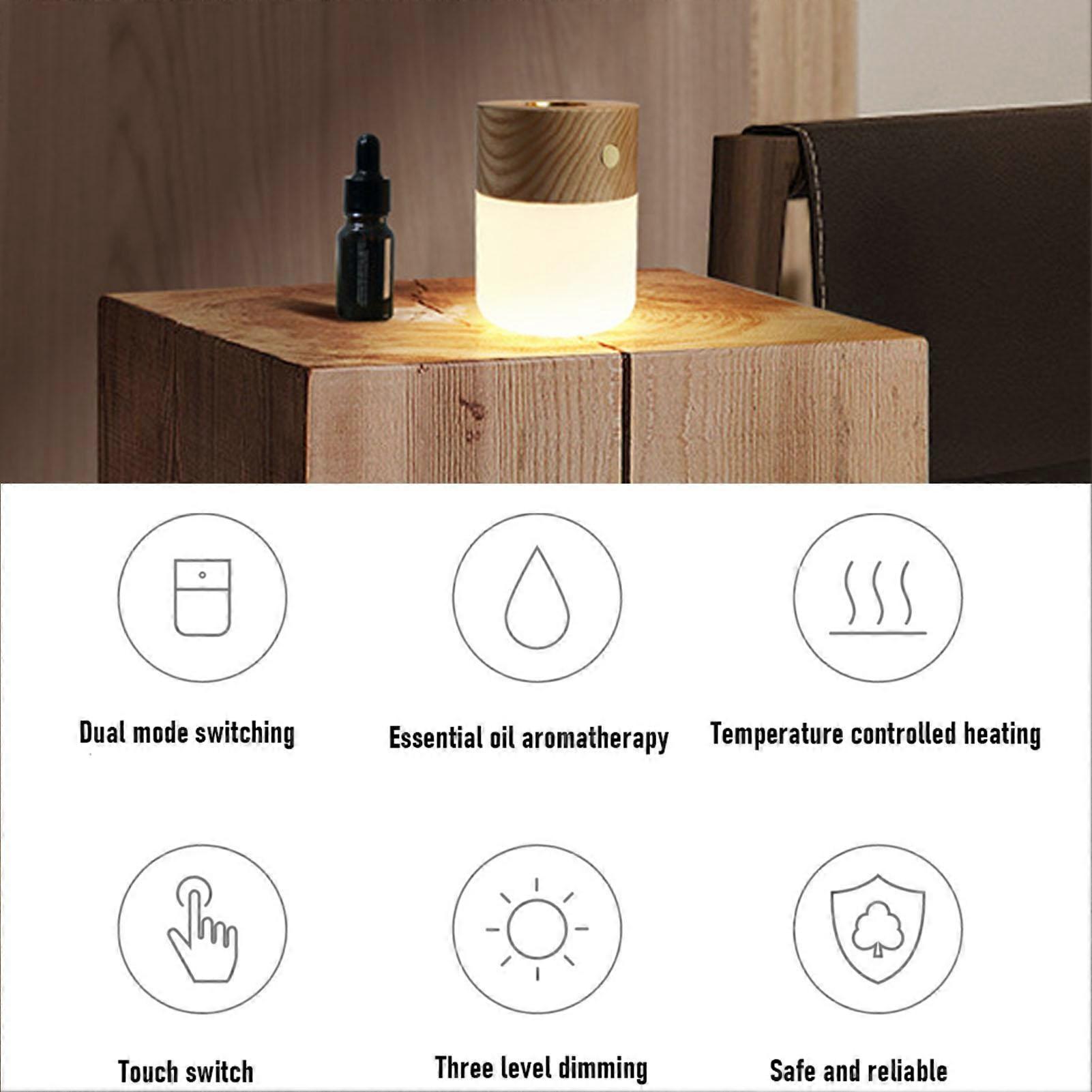 Aromatherapy Diffuser with Light USB Compact Heating Essential Oil Diffuser Table Lamp for Bedroom Nightstand Decor