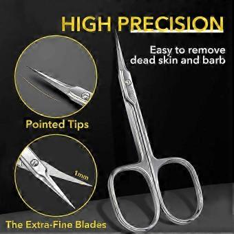 Russian Manicure Scissors Cuticle Regrowth Cut Curved Tip Nail Pedicure Grooming Professional Stainless Steel Dead Skin Remover