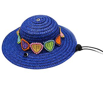 Veeki Handmade Pet Straw Hat With Adjustable Chin Strap Cute Sun Hat Funny Mexican Party Costume Party Photo Prop Dog Straw Hat For Dog/puppy/cat/kitt