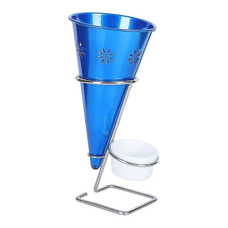 18.5X10.5cm Blue Popcorn & French Fry Scoops 1 Set Anti Rust Stainless Steel Snack Rack Practical Ta