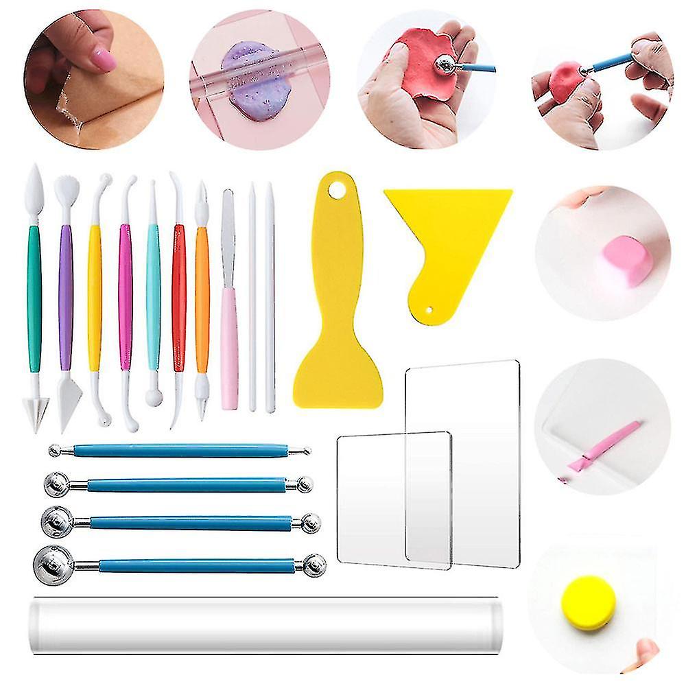 Polymer Clay Tools 19 Pcs Clay Sculpting Tools Ball Stylus Dotting Tools Modeling Clay Tools Set