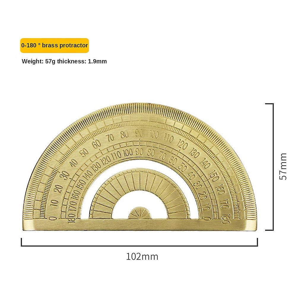 1 Pc Brass Ruler Retro Triangle Ruler Protractor Measure Tools Cartography Ruler For Woodworking Carpentry Hand Tools