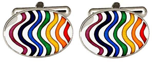 David Van Hagen Rainbow Wave Cufflinks - Multi-colour