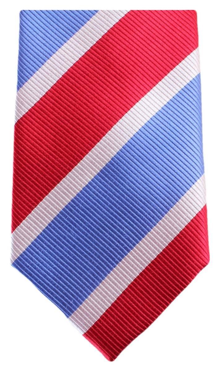 Knightsbridge Neckwear Striped Tie - Blue/Red/White