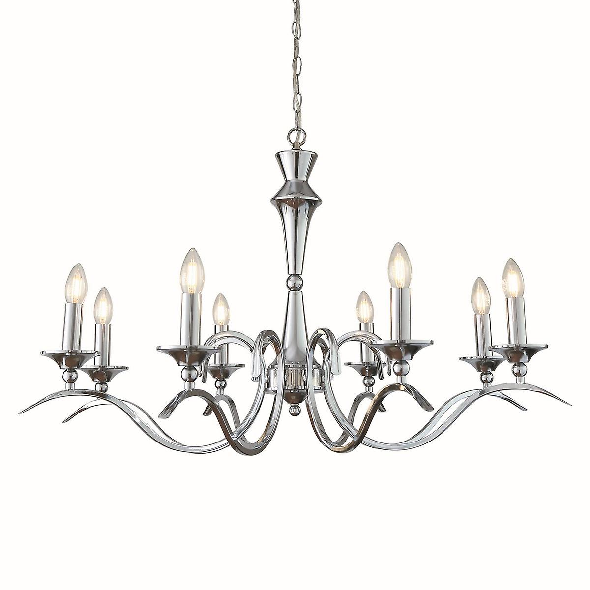 Endon Kora - 8 Light Chandelier Chrome Finish, E14