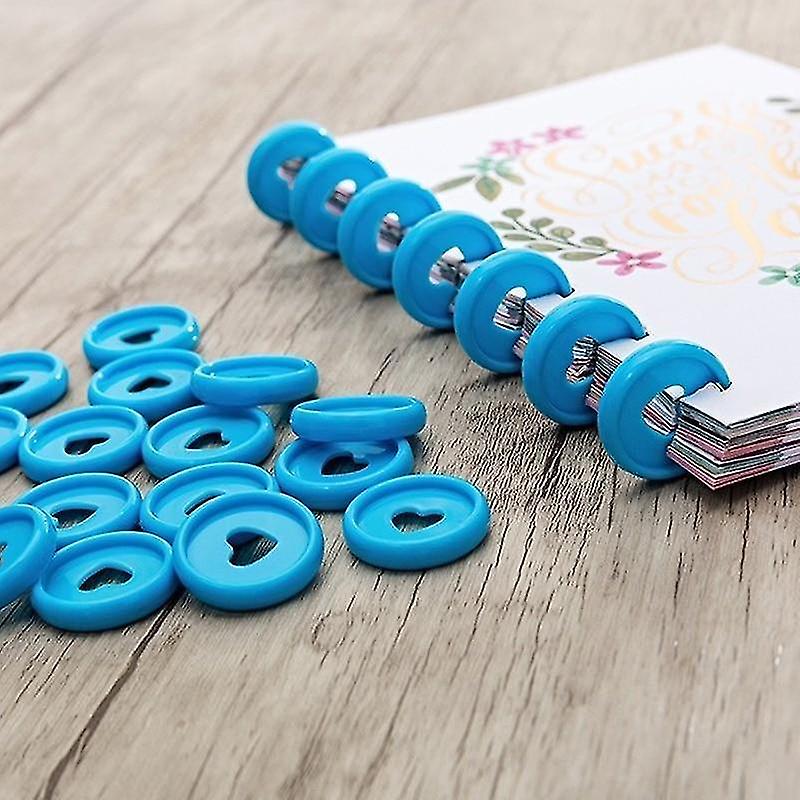 Blue Plastic Ring Binder Buckle 360 Degree Foldable Notebook