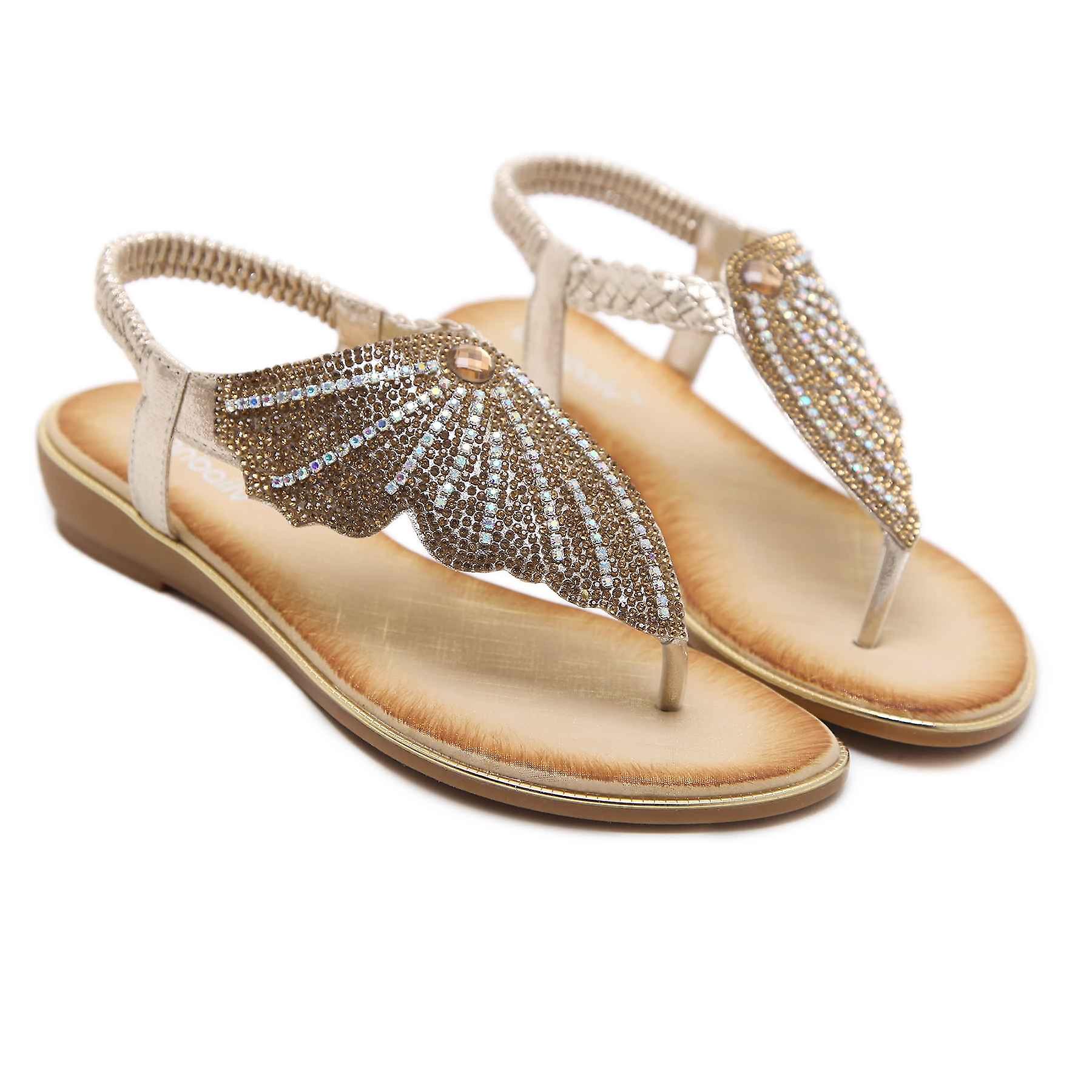 Women's Woven Glass Rhinestone Sandals