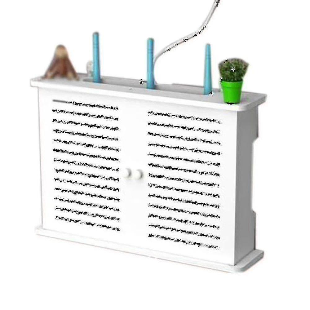 Wireless Wifi Router Storage Boxes Wooden Box Cable Power Plus Wire Bracket Wall Hanging Plug Board
