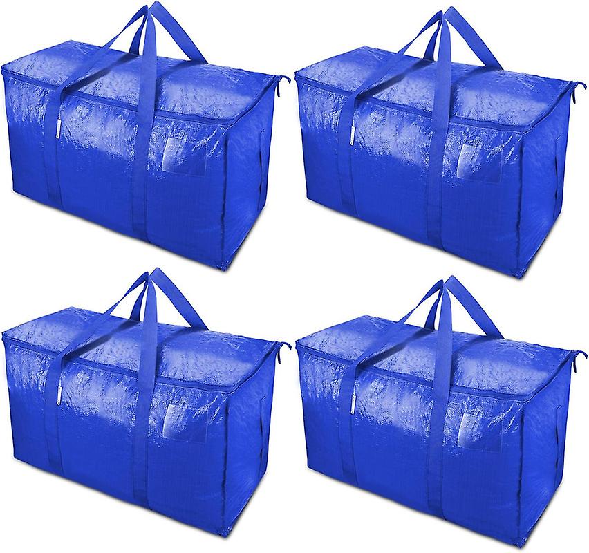 2 Pack Extra Large Moving Bags With Zippers & Carrying Handles, Heavy-duty Storage Tote For Space Saving Moving Storage
