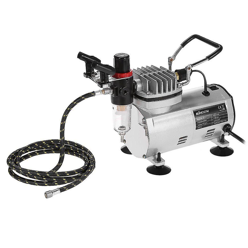 Kkmoon 3 Airbrush Kit With Air Compressor Dual-action Hobby Spray Air Brush Set Tattoo Nail Art Paint Supply W/ Cleaning Brush