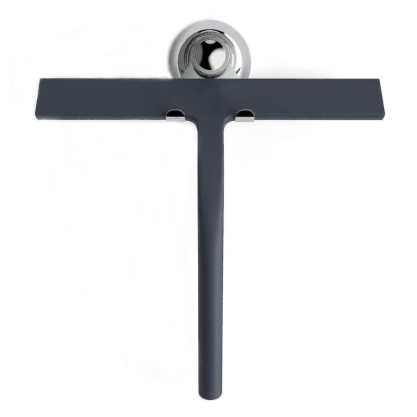 Shower Squeegee With Suction Cup Holder - 23 Cm Black - Window Squeegee For Bathroo