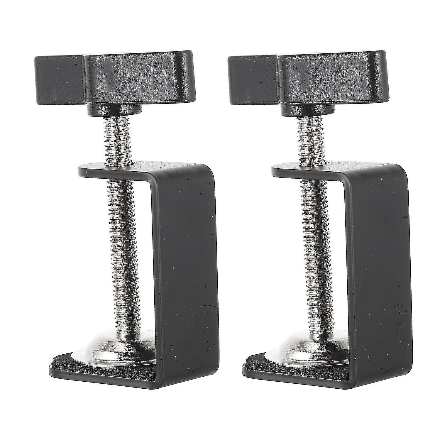2pcs C-shape Desk Table Mount Clamps Practical Desk Clamps Retaining Clips