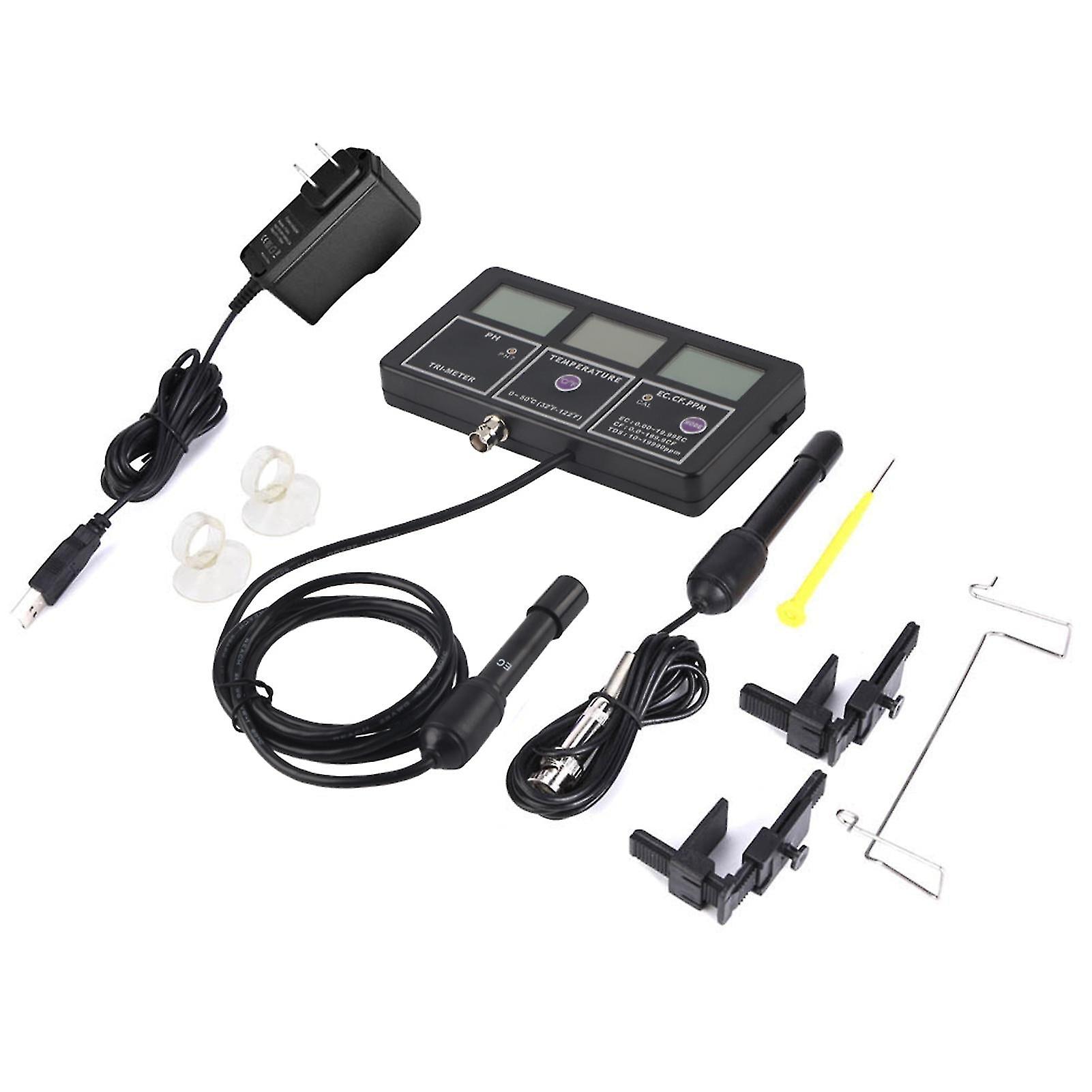 Multi Parameter 5 In-1 Ec Ph Cf Temperatuur Tds Meter Tester Waterkwaliteit Monitor Voor Aquarium (110v Us Plug)