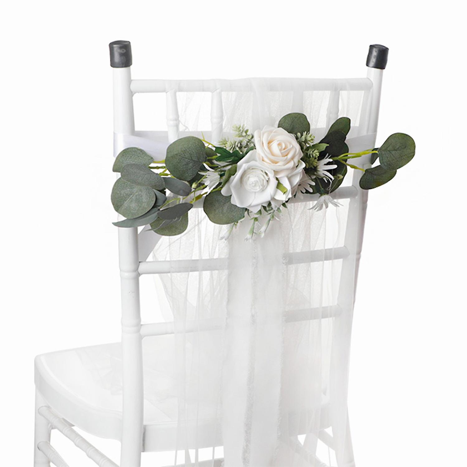 Artificial Rose Chair Back Flowers in Multiple Colors - Wedding Ready
