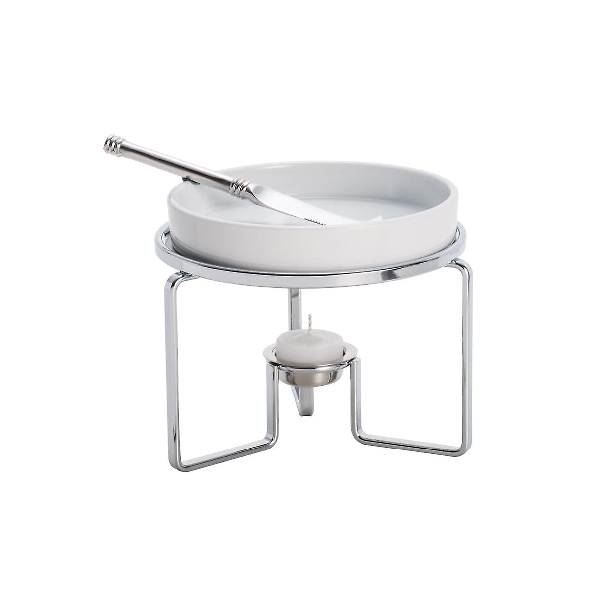 Silver Plated Brie/cheese Chafing Dish With Knife 14cm