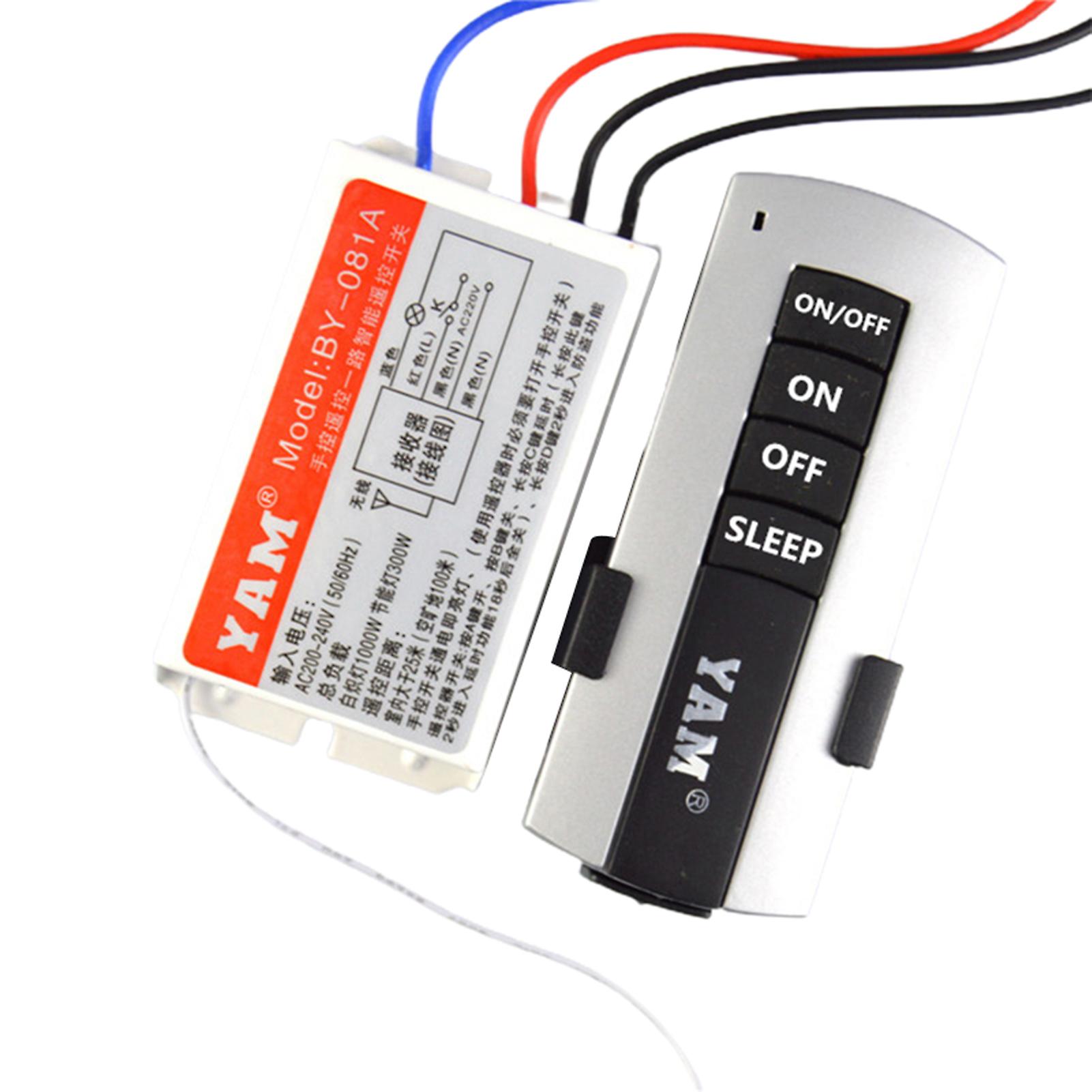 1/2/3/4 Ways ON/OFF 220V Wireless Remote Control Switch Digital Controller Switch for Lamp Light