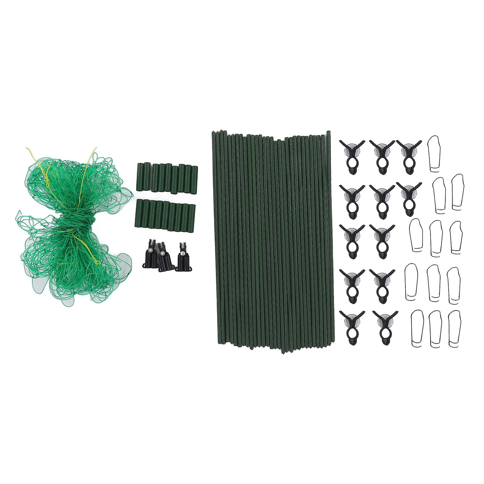 Metal Frame Plant Growing Support Set, Foldable and Detachable, Cucumber Climbing Net for Outdoor Garden, Flowers and Vegetables