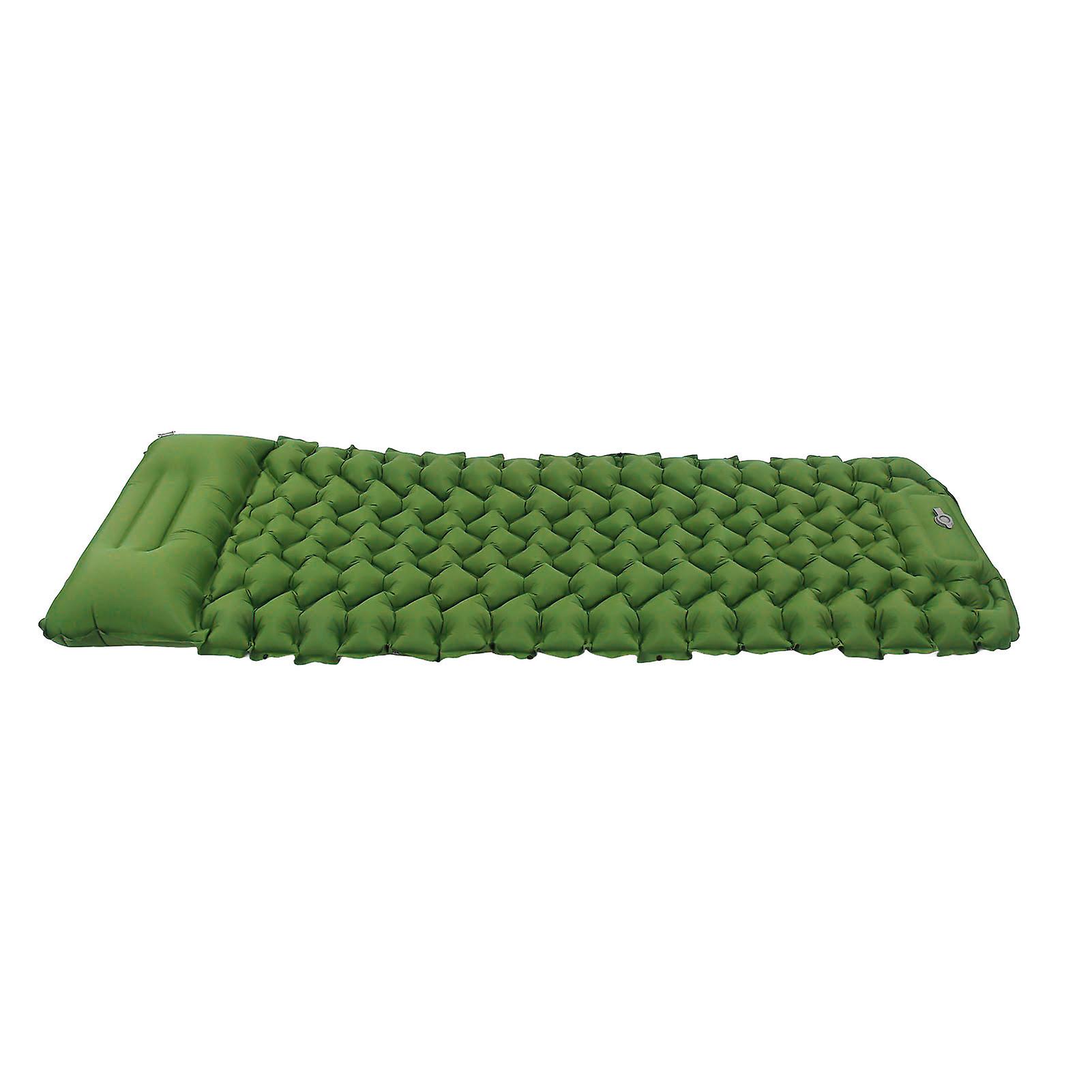 Olive Green Inflating Sleeping Pad: Ergonomic Design with Foot Inflatable Storage Bag