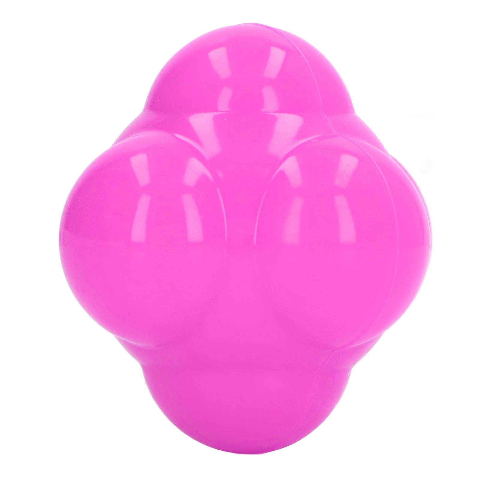 Reaction Ball Rubber Bright Color Hex Reaction Trainer Ball for Improving Hand Eye Coordination Agility Pink