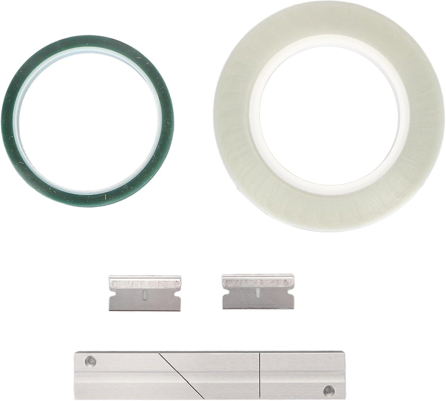 1/4 10 Inch Tape Splicing Set, Professional Tape Splicing Block with 2 Leader Tape and 2 Cutting Bla