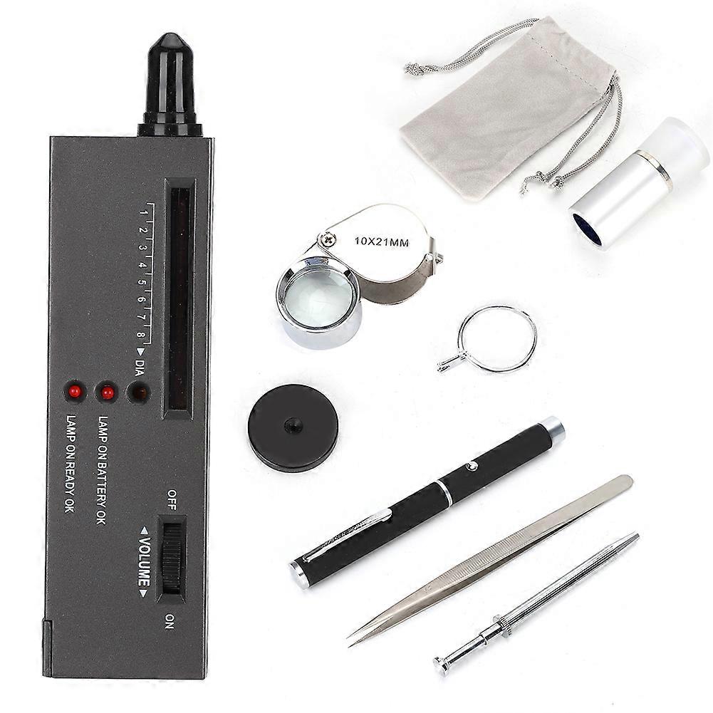 Diamond Tester Flashlight Viewer Tweezers Magnifier Diamond Claw Identification Tool Set